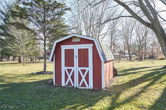 view of shed