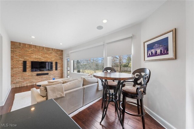3006 Kingsley Rd, Shaker Heights, OH 44122 - dining area featuring recessed lighting, dark wood-style floors, and baseboards
