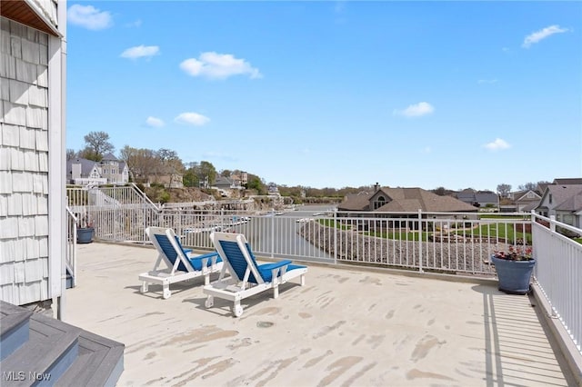 view of patio featuring a residential view