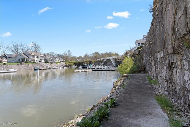 property view of water with a residential view