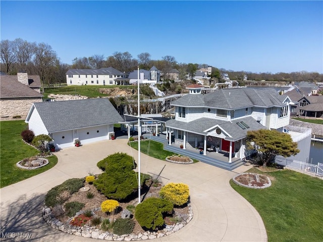 aerial view featuring a residential view