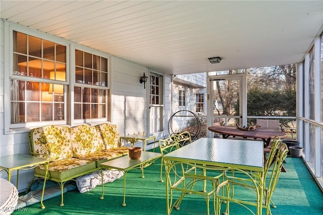 view of unfurnished sunroom