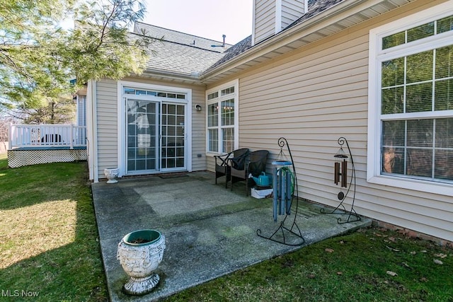 view of patio featuring a deck