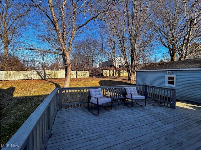 wooden terrace with fence