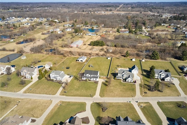 drone / aerial view with a residential view