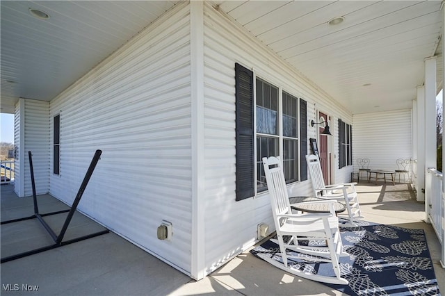 view of patio with a porch