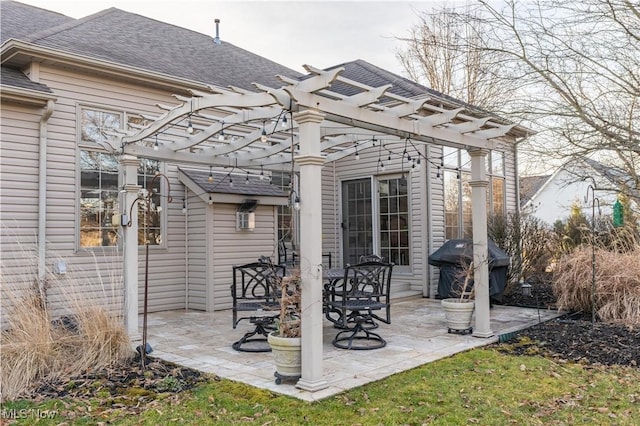 view of patio with a pergola