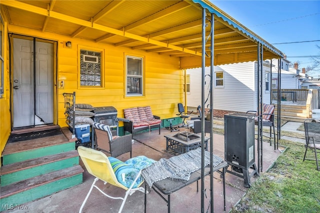 view of patio with an outdoor hangout area