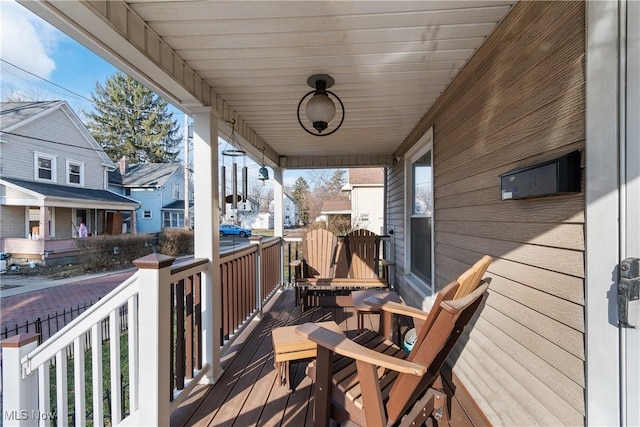 wooden deck with covered porch