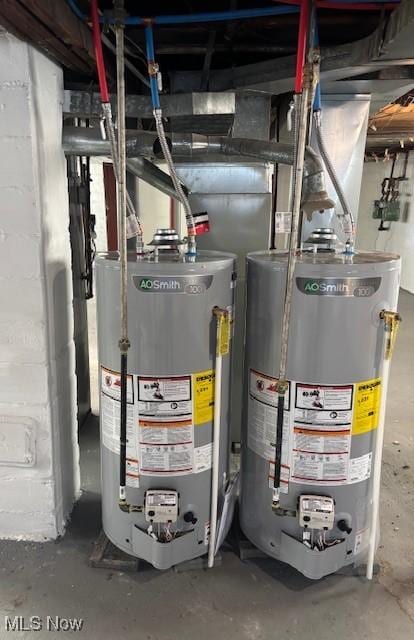 utilities featuring gas water heater