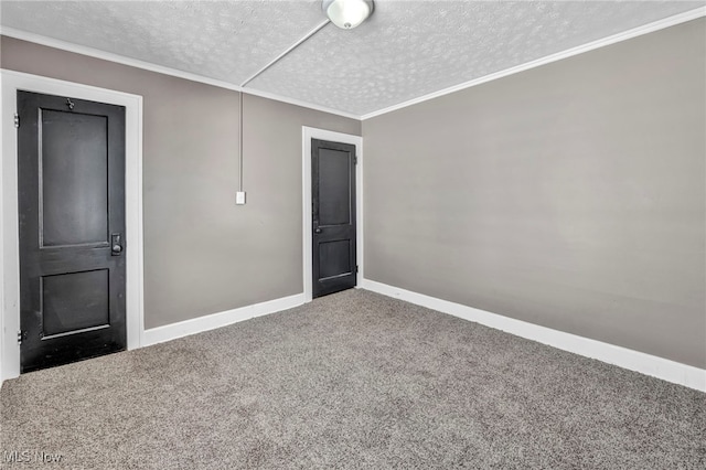 12117 Craven Ave, Cleveland, OH 44105 - carpeted spare room with a textured ceiling, baseboards, and crown molding