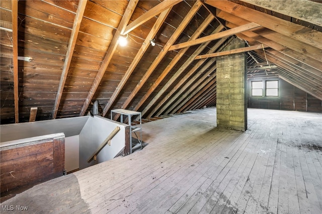 12117 Craven Ave, Cleveland, OH 44105 - unfinished attic with an upstairs landing