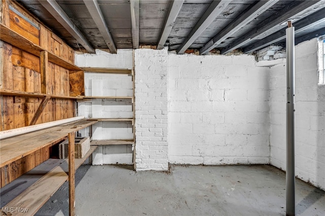 12117 Craven Ave, Cleveland, OH 44105 - unfinished basement with concrete block wall