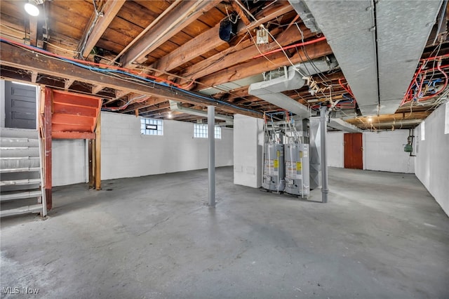 12117 Craven Ave, Cleveland, OH 44105 - below grade area with gas water heater, stairs, and gas meter