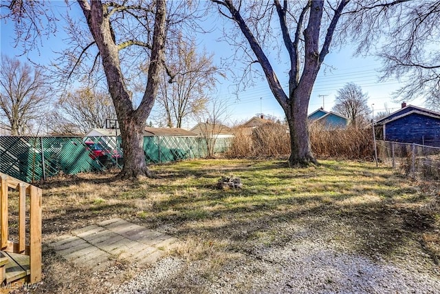 view of yard featuring fence