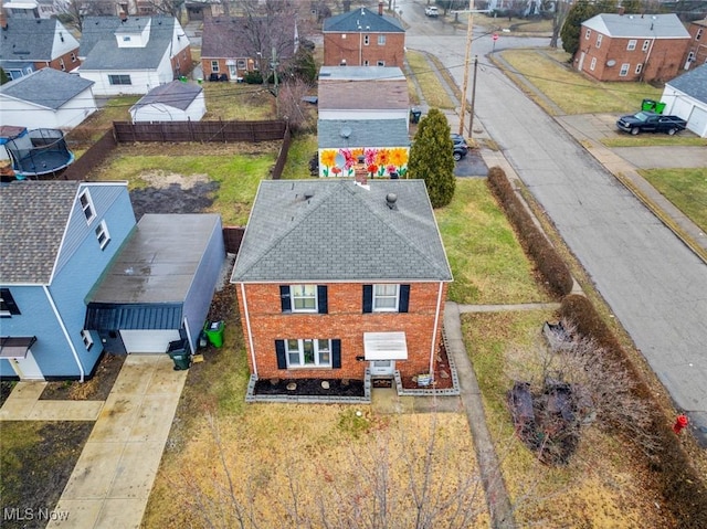 drone / aerial view featuring a residential view