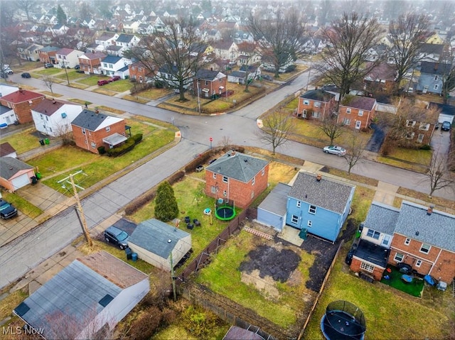 bird's eye view with a residential view