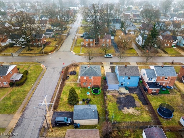 aerial view with a residential view