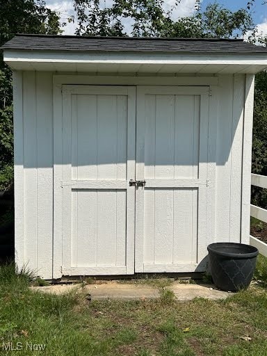 view of shed