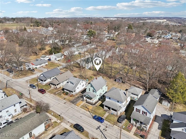 drone / aerial view with a residential view