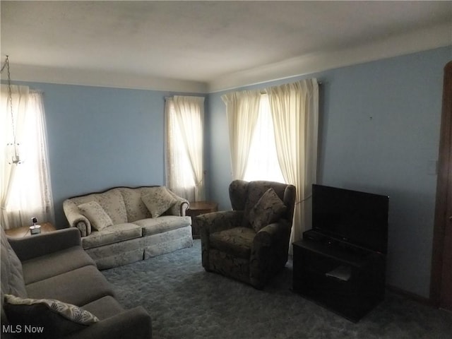 view of carpeted living area