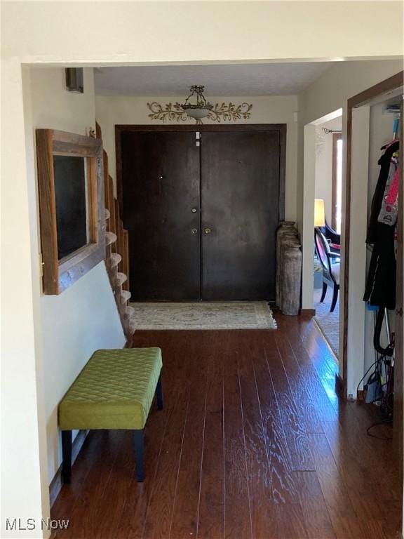 foyer featuring wood-type flooring