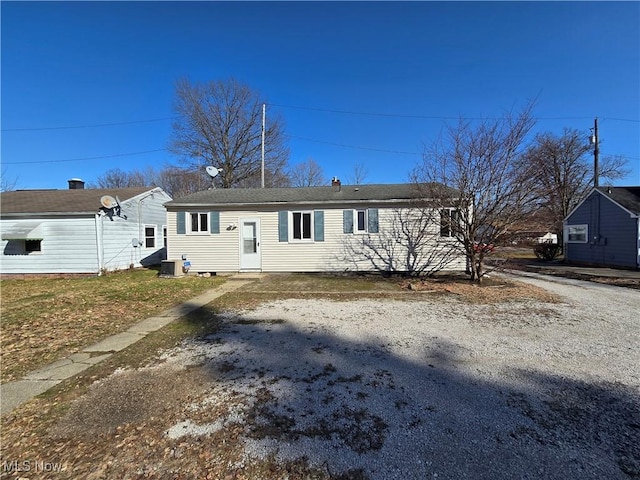 view of front of house with central AC unit