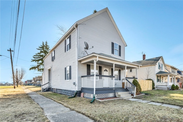 view of front facade featuring a porch