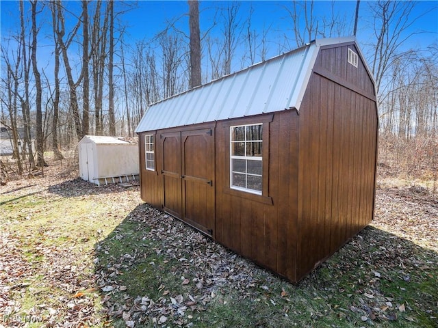 view of shed