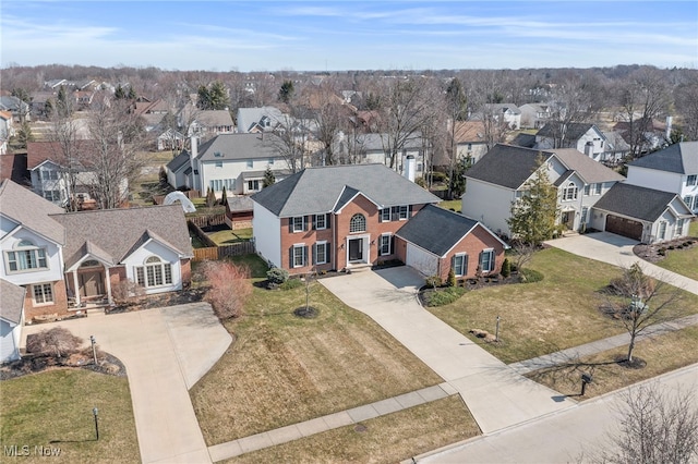 bird's eye view featuring a residential view