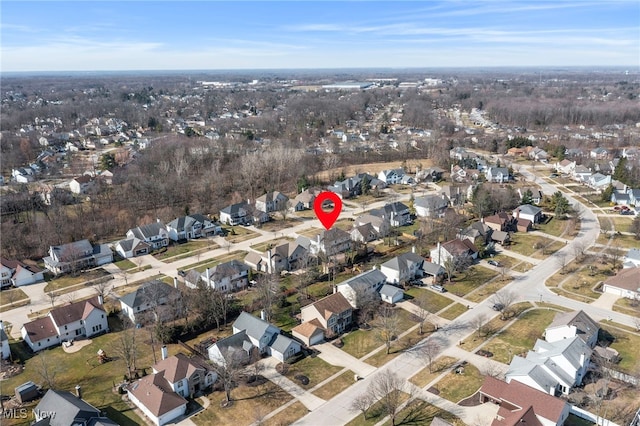 drone / aerial view featuring a residential view