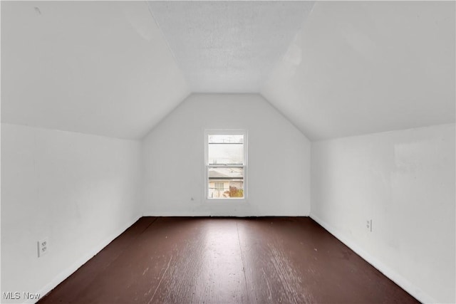 additional living space featuring lofted ceiling