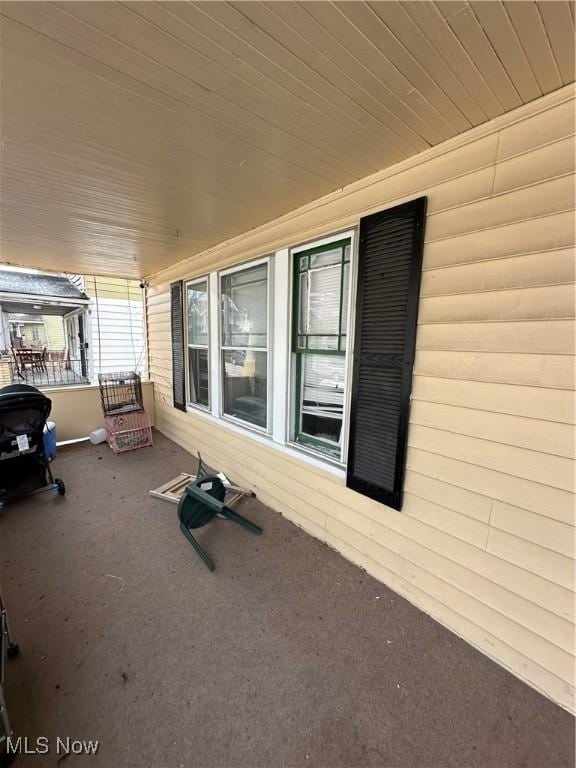 view of patio featuring a porch