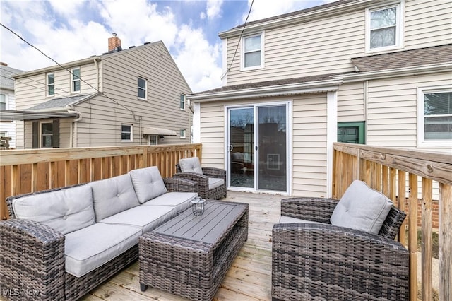 deck with an outdoor hangout area