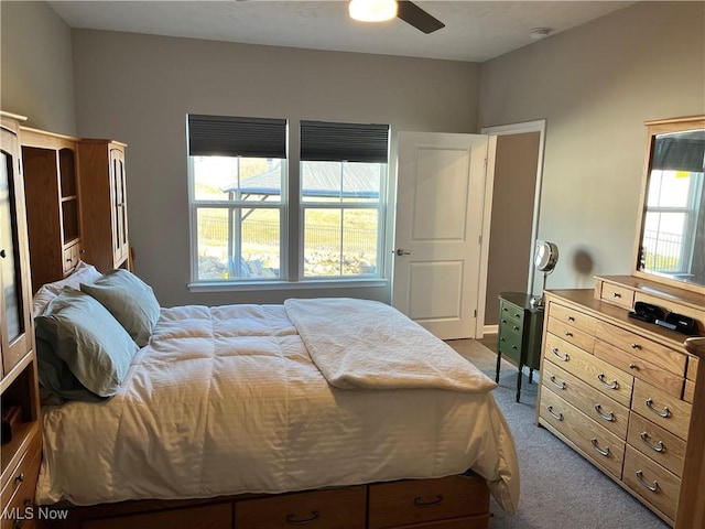 bedroom featuring carpet floors and a ceiling fan