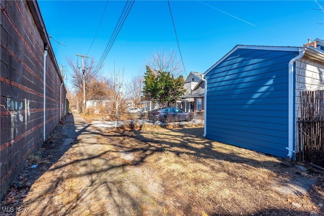 view of yard with fence