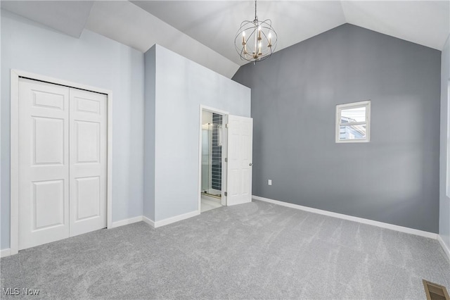 unfurnished bedroom featuring visible vents, baseboards, and carpet flooring