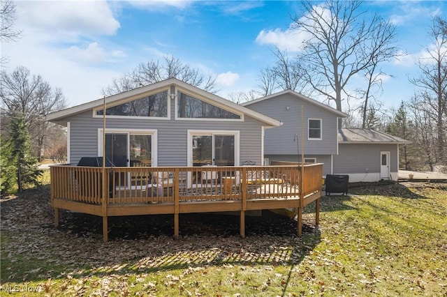 1785 Ashley Dr, Hudson, OH 44236 - back of house featuring a deck and a lawn