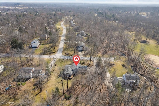 aerial view with a forest view