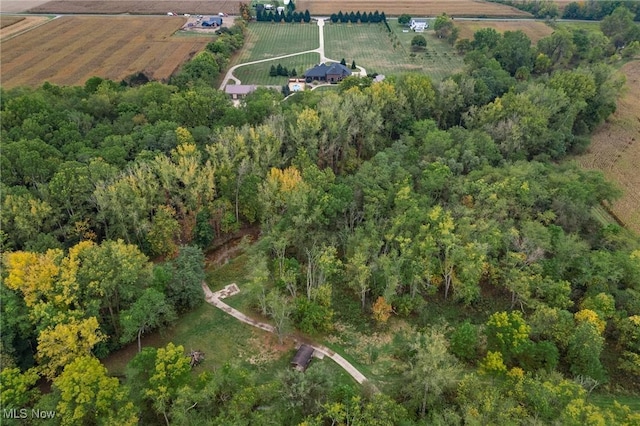 aerial view with a rural view