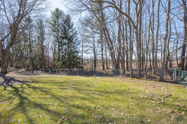 view of yard featuring fence