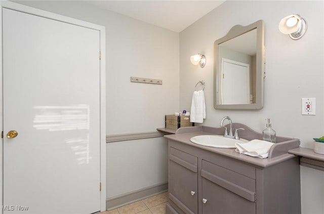 bathroom featuring vanity and tile patterned floors