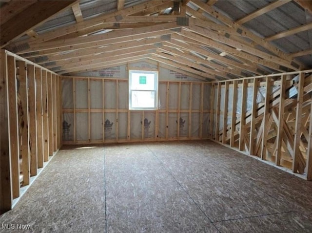 misc room featuring vaulted ceiling