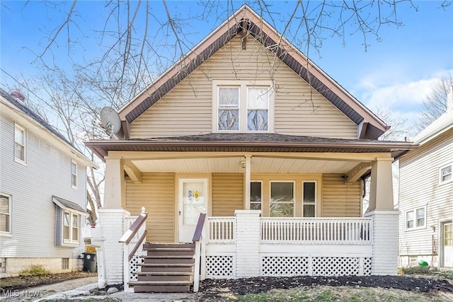 bungalow-style home with covered porch