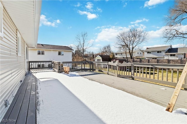 deck with a residential view