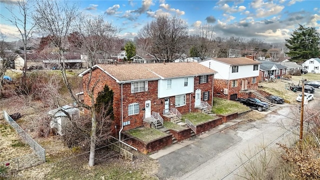 aerial view with a residential view