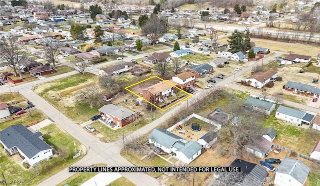 drone / aerial view with a residential view