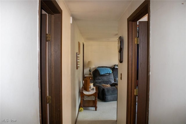 hallway featuring carpet