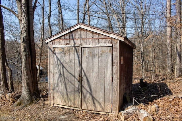 view of shed