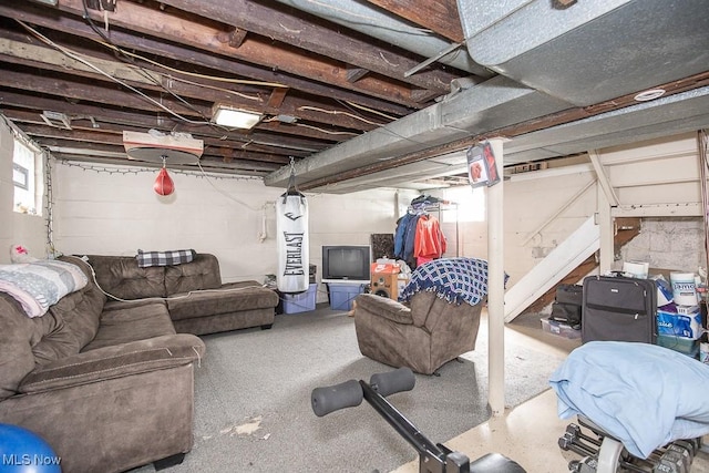 basement with a wealth of natural light